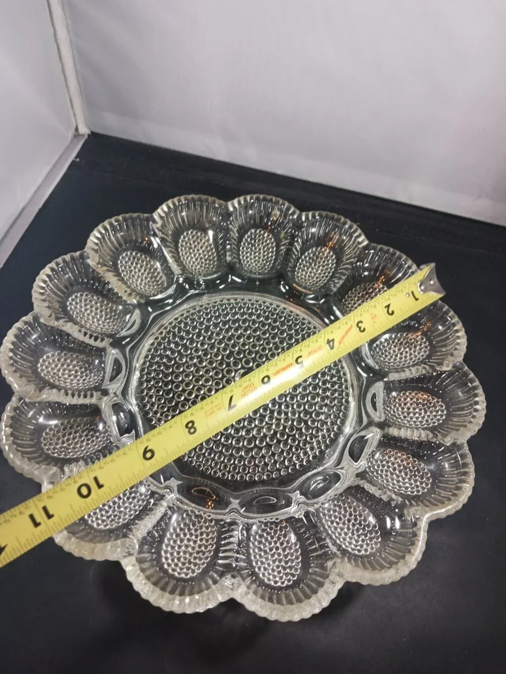 Vintage LE Smith Clear Cut Glass Round 11
